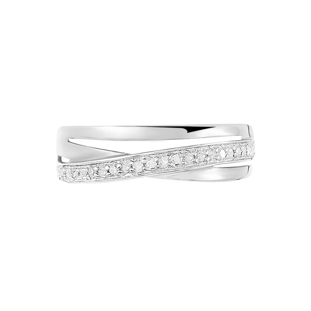 Bague Croisee Or Blanc Diamant - Bagues avec pierre Femme | Histoire d’Or