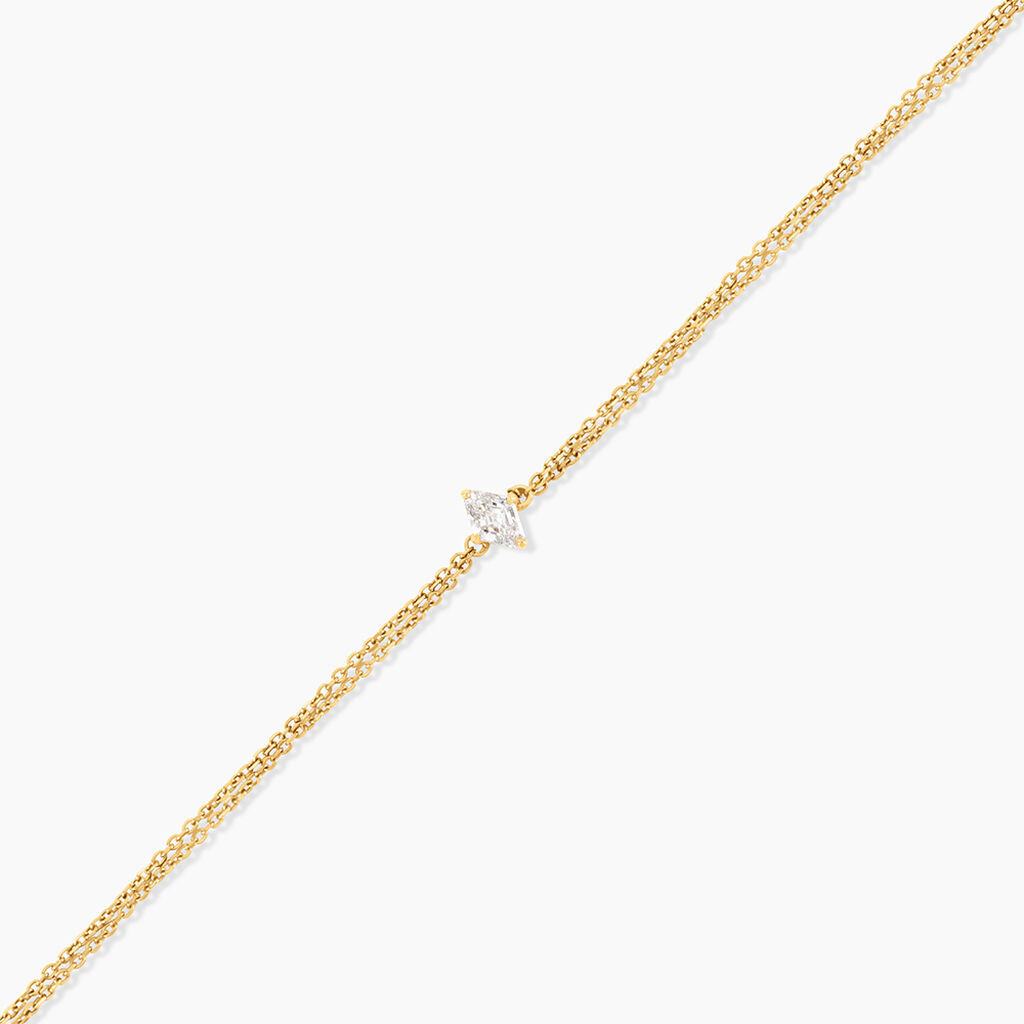 Bracelet Icone Or Jaune Diamant Synthetique - Bracelets Femme | Histoire d&rsquo;Or