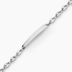 Bracelet Identit&eacute; Carrus Argent Blanc - Gourmettes Femme | Histoire d&rsquo;Or