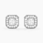 Boucles D'oreilles Puces Baroque Party Argent Blanc Oxyde De Zirconium - Boucles d'oreilles fantaisie Femme | Histoire d&rsquo;Or