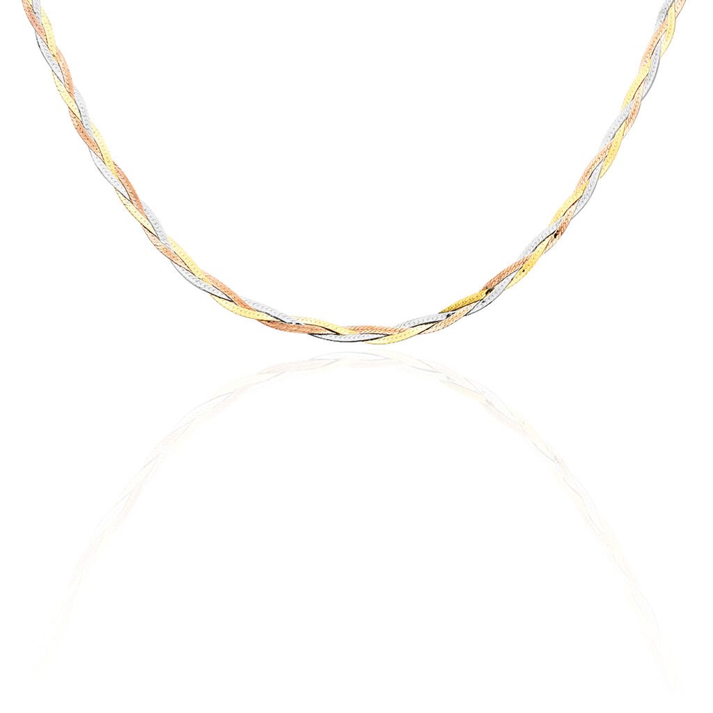 Collier Jasmin Tresse 3 Fils Or Tricolore - Chaines Femme | Histoire d’Or