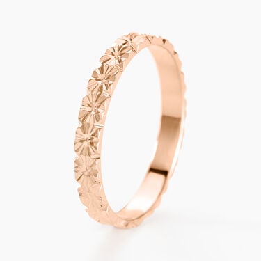 Alliance Fleur Diamantee Ruban Plat Or Rose