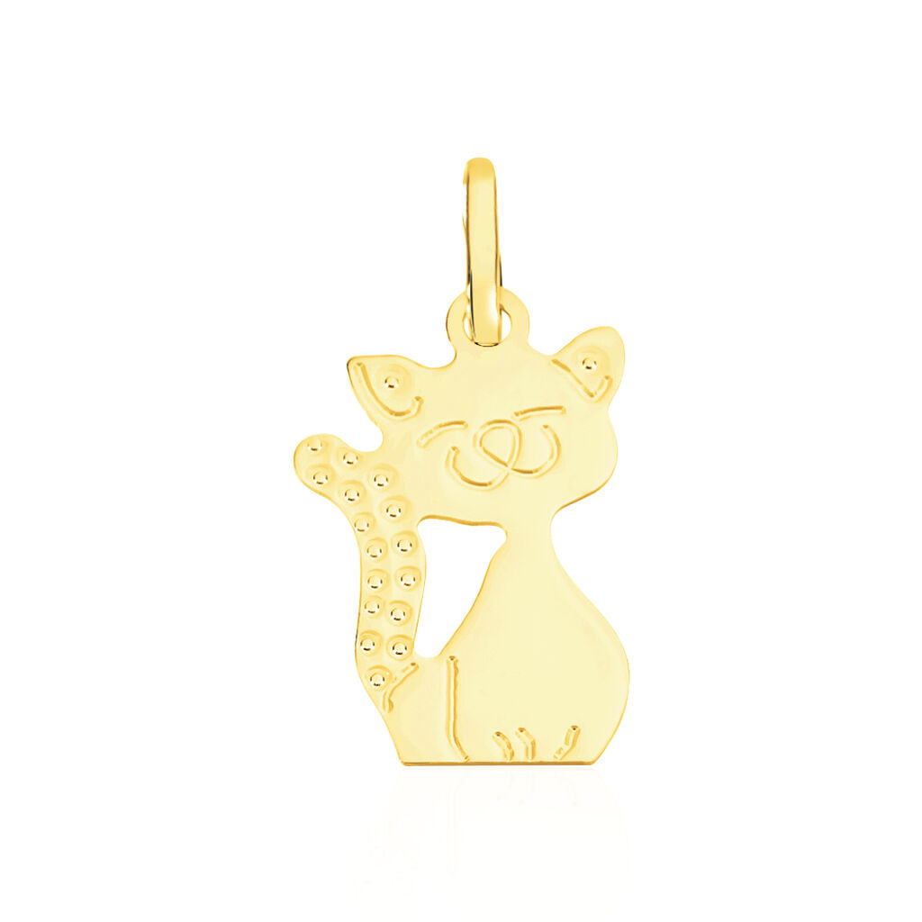 Pendentifs Chat Or Sans Pierre Jaune 375 1000 pfjw Histoire D Or