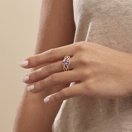 Bague Tina Or Jaune Amethyste Et Oxyde De Zirconium - Bagues solitaires Femme | Histoire d’Or