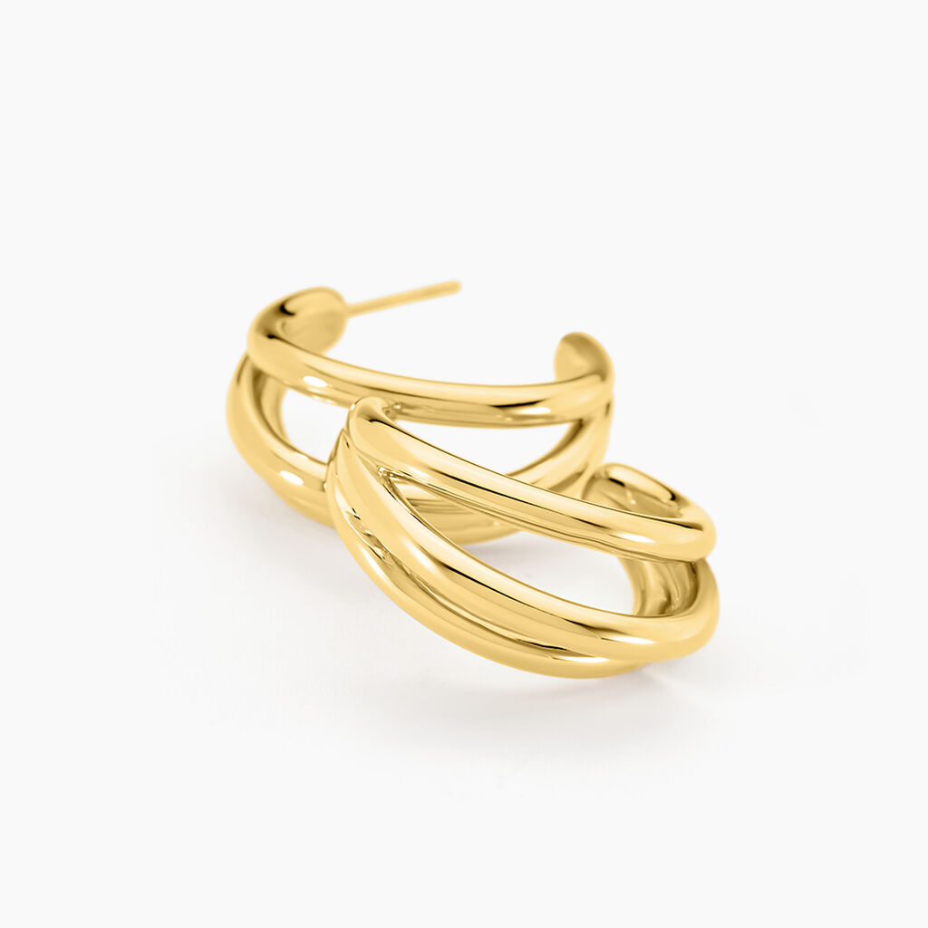 Demi-cr&eacute;oles Josephine Acier Dor&eacute; - Boucles d'oreilles cr&eacute;oles Femme | Histoire d&rsquo;Or