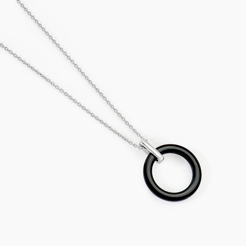 Collier Natacha Cera Argent Blanc C&eacute;ramique Et Oxyde De Zirconium - Colliers fantaisie Femme | Histoire d&rsquo;Or