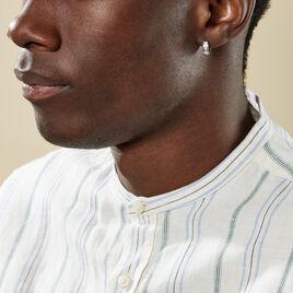 Créole Unitaire Gareth Acier Blanc - Boucles d'oreilles créoles Homme | Histoire d’Or