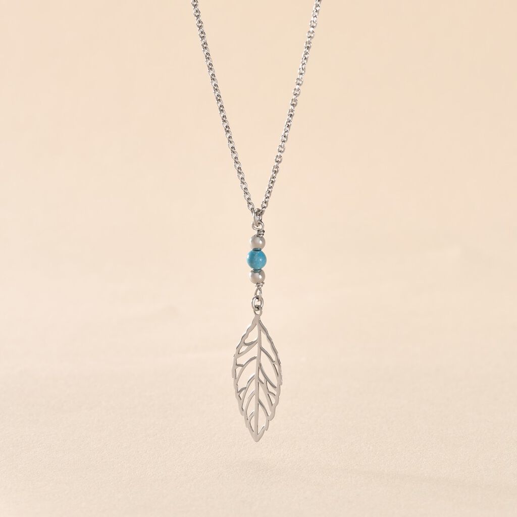 Collier Grethel Argent Blanc Turquoise - Colliers fantaisie Femme | Histoire d&rsquo;Or