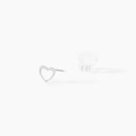 Boucles D'oreilles Puces Anne-maudae Coeurs Or Blanc - Clous d'oreilles Femme | Histoire d&rsquo;Or