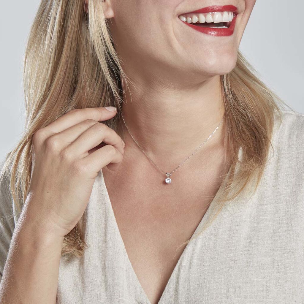 Pendentif Mabila Or Blanc Oxyde De Zirconium - Pendentifs Femme | Histoire d’Or