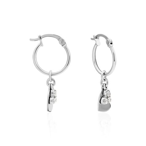 Cr&eacute;oles Salli Argent Blanc Oxyde De Zirconium - Boucles d'oreilles cr&eacute;oles Femme | Histoire d&rsquo;Or