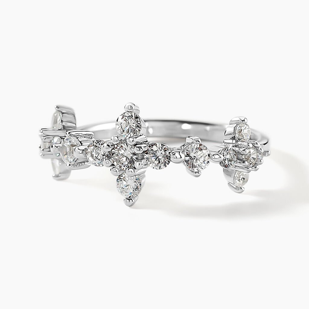 Bague Midnight Flower Argent Blanc Oxyde De Zirconium - Bagues avec pierre Femme | Histoire d&rsquo;Or