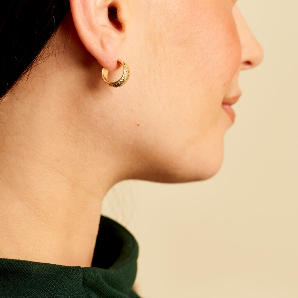 Créoles Shiny Or Jaune - Boucles d'oreilles créoles Femme | Histoire d’Or