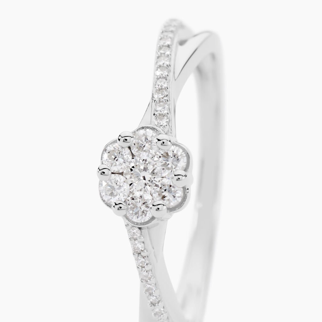 Bague Nusa Or Blanc Diamant - Bagues avec pierre Femme | Histoire d’Or