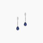Boucles D'oreilles Pendantes Or Blanc Pluie D'Eclat Saphir - Boucles d'oreilles pendantes Femme | Histoire d&rsquo;Or