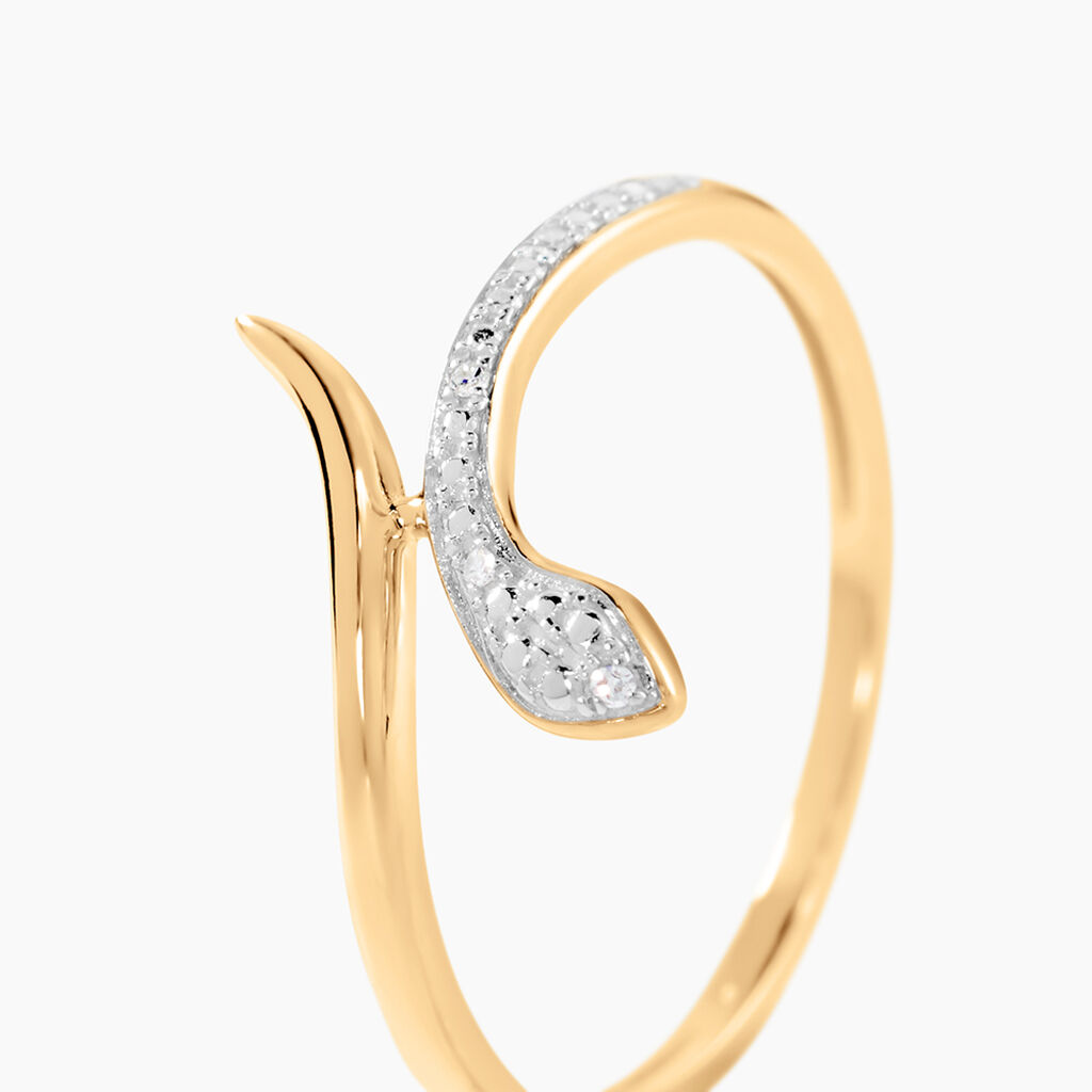 Bague Snake Or Jaune Diamant - Bagues avec pierre Femme | Histoire d&rsquo;Or