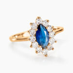 Bague Lisea Plaqu&eacute; Or Jaune Verre Et Oxyde De Zirconium - Bagues solitaires Femme | Histoire d&rsquo;Or