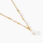 Collier Bindy Argent Dor&eacute; A L'Or 750/1000 Perle De Culture - Colliers  | Histoire d&rsquo;Or