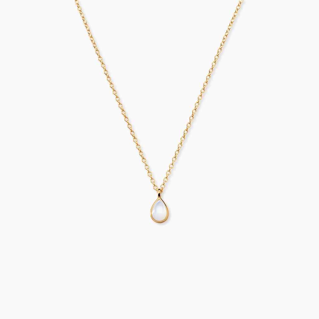 Collier Ondee Argent Dor&eacute; A L'Or 750/1000 Nacre - Bijoux avec pierres Femme | Histoire d&rsquo;Or