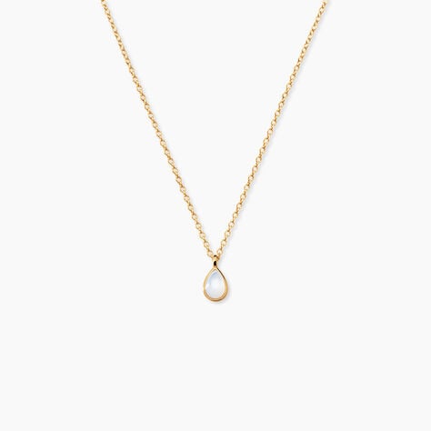 Collier Ondee Argent Dor&eacute; A L'Or 750/1000 Nacre - Bijoux avec pierres Femme | Histoire d&rsquo;Or