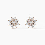 Boucles D'oreilles Puces Lorraine Argent Rose Oxyde De Zirconium - Boucles d'oreilles fantaisie Femme | Histoire d&rsquo;Or