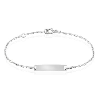 Bracelet Identité Esta Maille Forçat Or Blanc