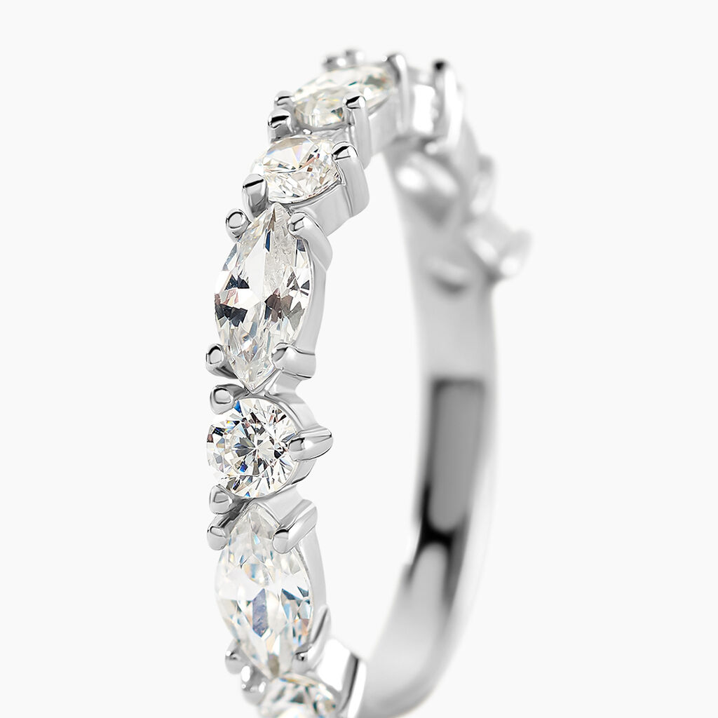 Bague Indira Argent Blanc Oxyde De Zirconium - Bagues avec pierre Femme | Histoire d’Or