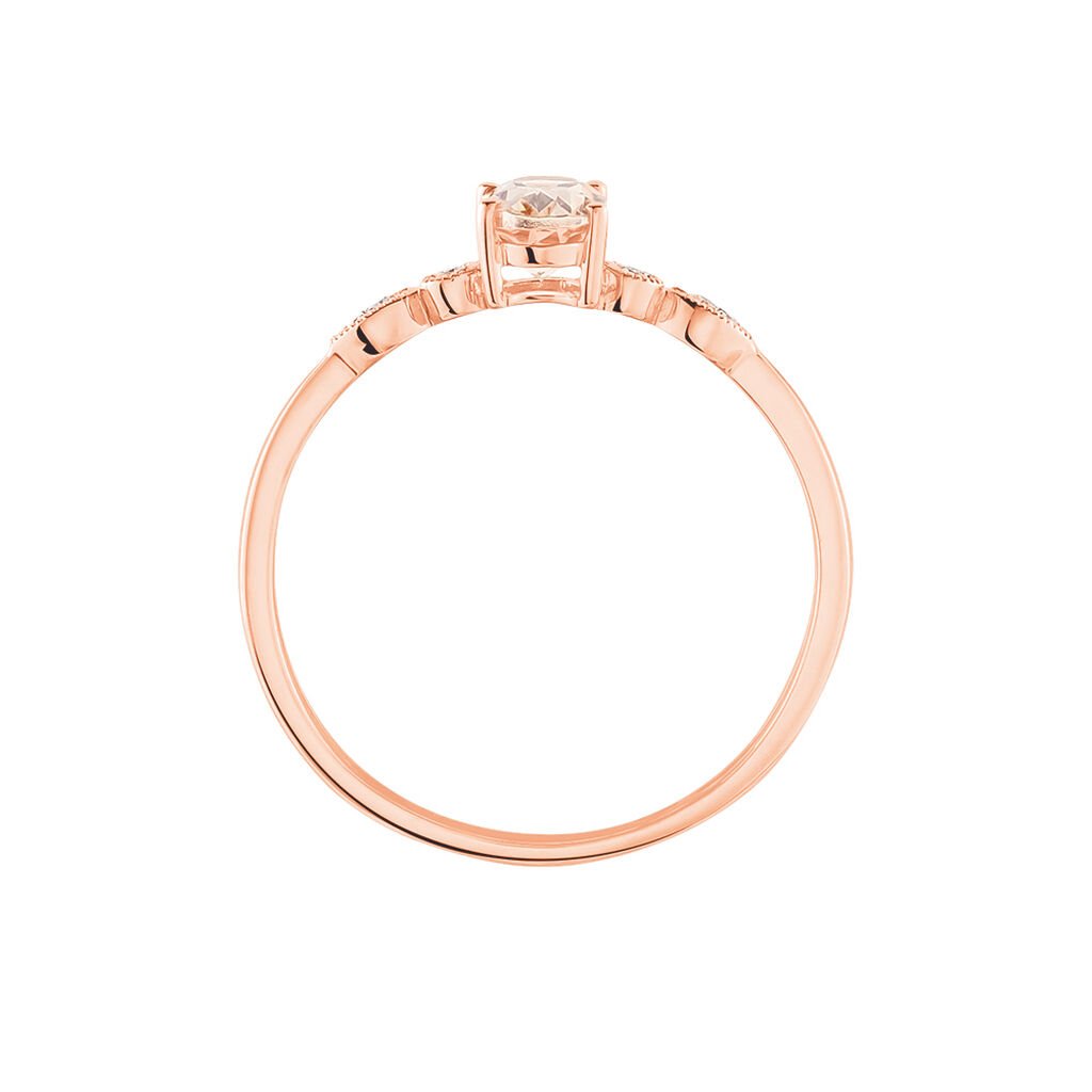 Bague Antonia Or Rose Morganite Et Oxyde De Zirconium - Bagues avec pierre Femme | Histoire d’Or