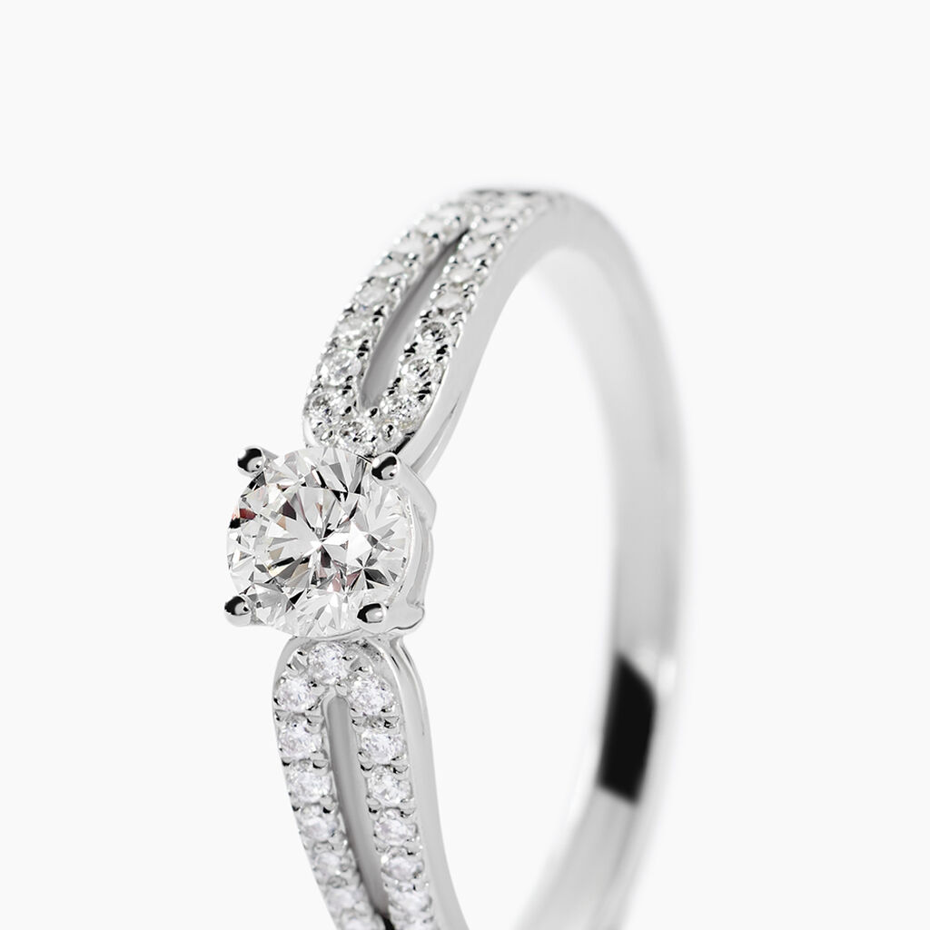 Bague Solitaire Katalina Or Blanc Diamant - Bagues solitaires Femme | Histoire d&rsquo;Or