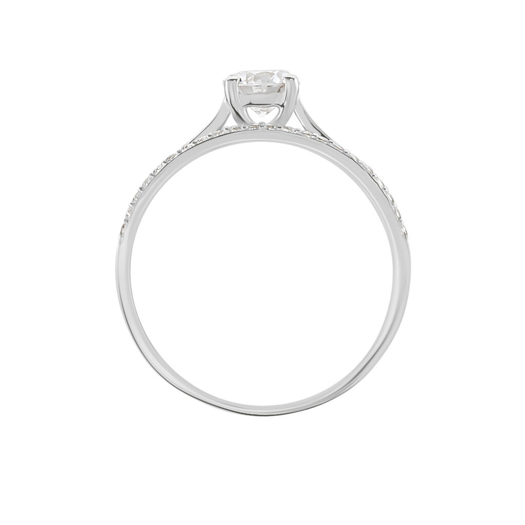 Bague Solitaire Anatoline Or Blanc Oxyde De Zirconium - Bagues solitaires Femme | Histoire d&rsquo;Or