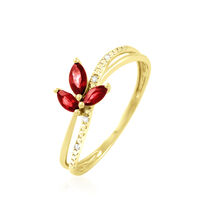 Bague Angie Or Jaune Rubis Et Diamant