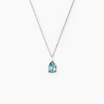 Collier Goutte Or Blanc Topaze - Colliers Femme | Histoire d&rsquo;Or