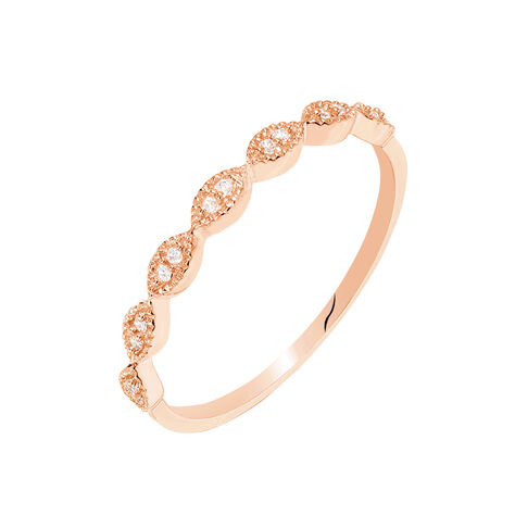 Bague Hestia Or Rose Oxyde De Zirconium - Bagues avec pierre Femme | Histoire d’Or