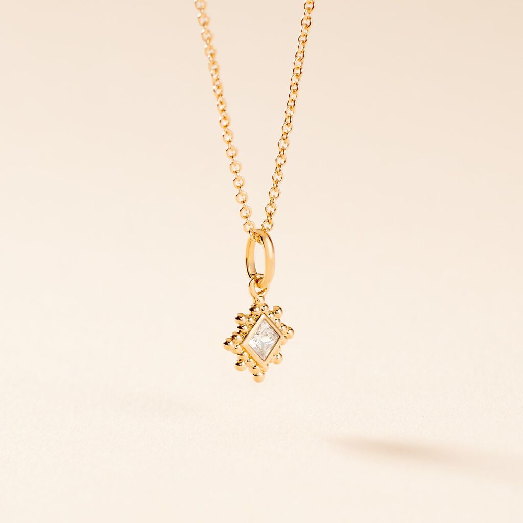 Collier Bobbie Plaqu&eacute; Or Jaune Oxyde De Zirconium - Colliers Femme | Histoire d&rsquo;Or
