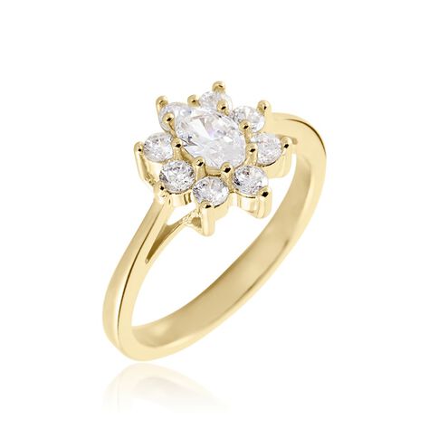 Bague Plaqué Or Mahats Oxyde De Zirconium - Bagues solitaires Femme | Histoire d’Or