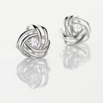 Boucles D'oreilles Puces Bouton D'or Argent Blanc Oxyde De Zirconium - Boucles d'oreilles fantaisie Femme | Histoire d&rsquo;Or