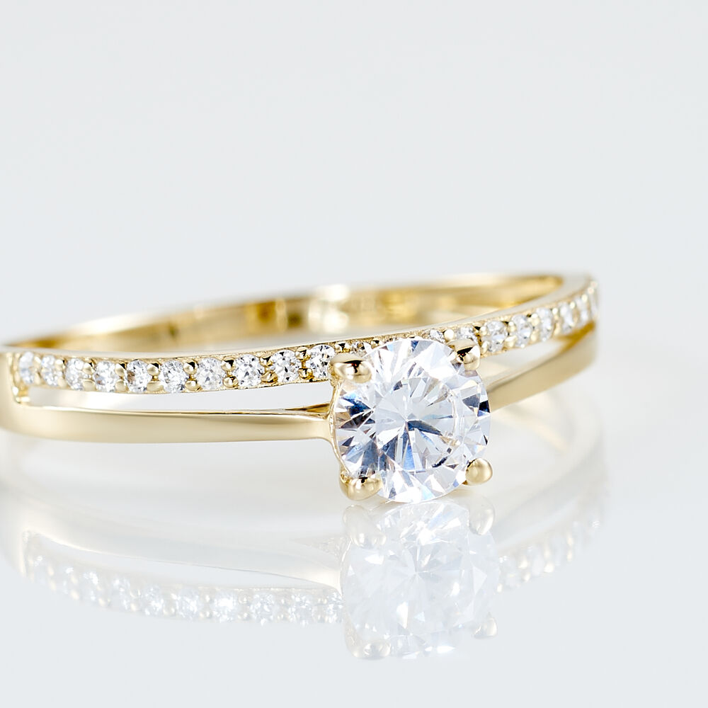 Bague or jaune zirconium store