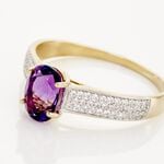 Bague Solitaire Crista Or Jauneamethyste Et Oxyde - Bagues solitaires Femme | Histoire d&rsquo;Or