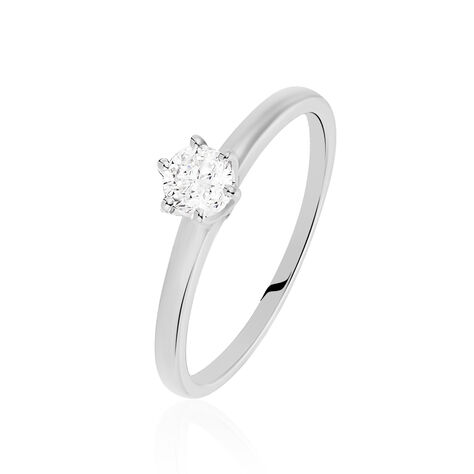 Bague Solitaire Natalia Or Blanc Diamant - Bagues solitaires Femme | Histoire d’Or