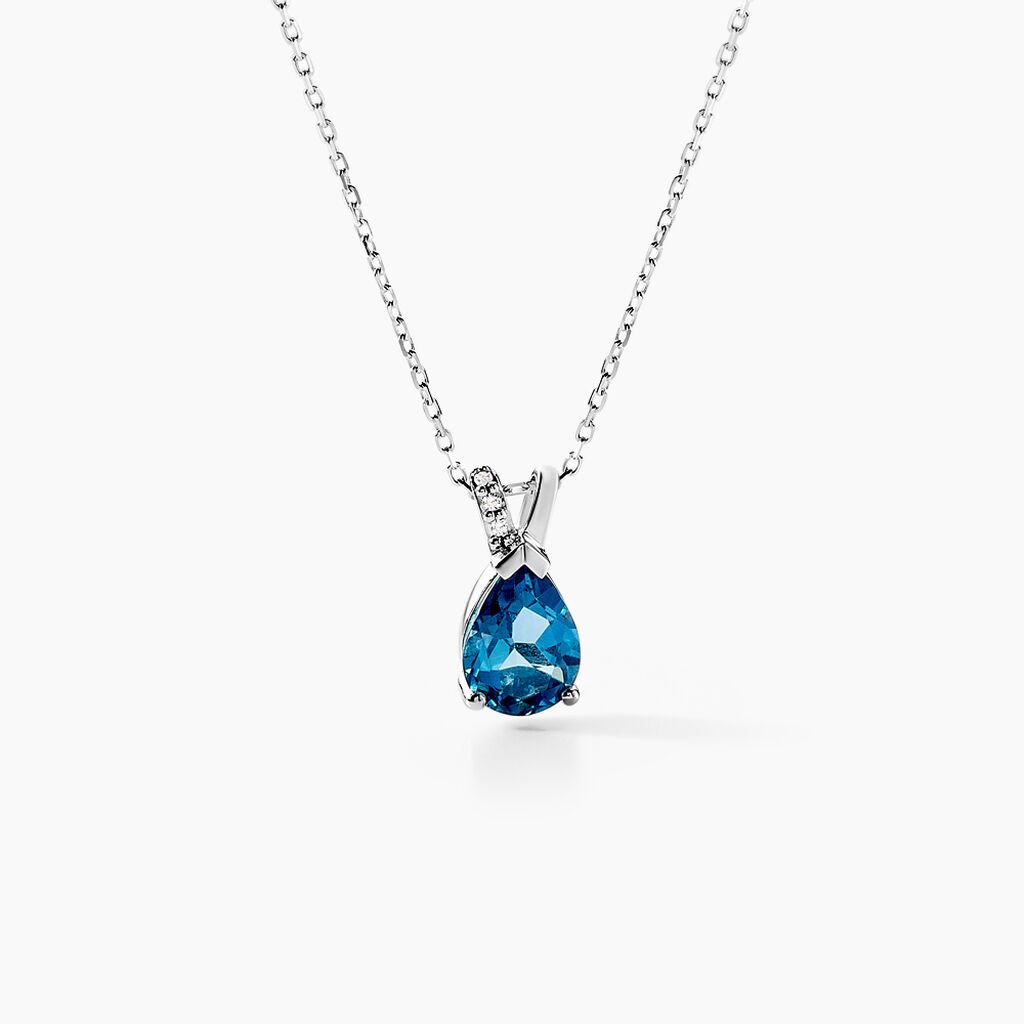 Collier Teresa Or Blanc Topaze Et Diamant - Colliers Femme | Histoire d’Or
