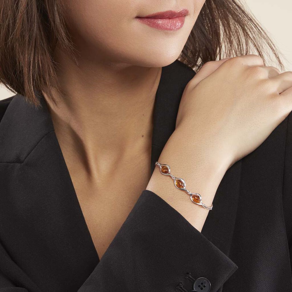 Bracelet Argent Blanc Mounyaae Ambre - Bracelets Femme | Histoire d’Or