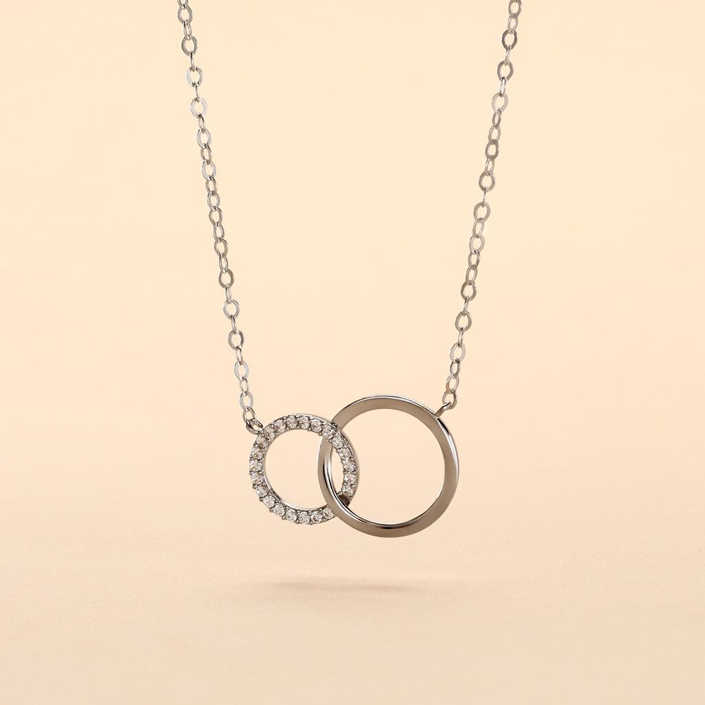 Collier Or Blanc Nesrine Oxydes - Colliers Femme | Histoire d&rsquo;Or