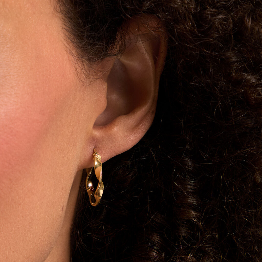 Cr&eacute;oles Falbala Argent Dor&eacute; A L'Or 750/1000 - Boucles d'oreilles cr&eacute;oles Femme | Histoire d&rsquo;Or