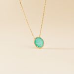 Collier Leeve Plaqu&eacute; Or Jaune Amazonite - Colliers Femme | Histoire d&rsquo;Or