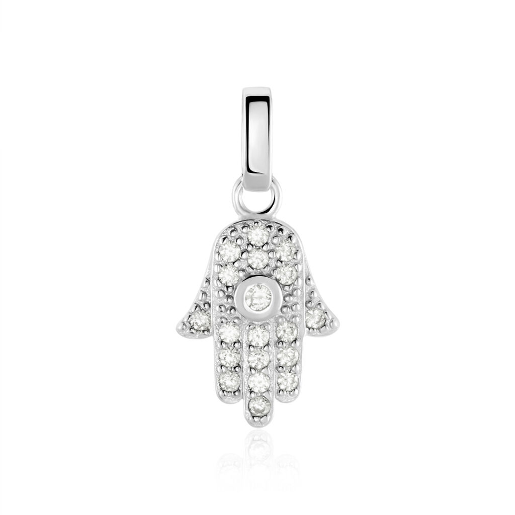 Pendentif Amelot Argent Blanc Oxyde De Zirconium