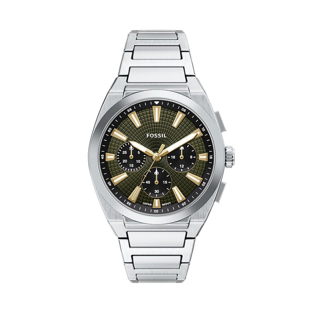 Montre Fossil Everett Chrono Vert - F&ecirc;te des p&egrave;res Homme | Histoire d&rsquo;Or