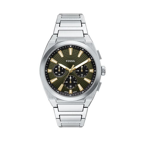 Montre Fossil Everett Chrono Vert - F&ecirc;te des p&egrave;res Homme | Histoire d&rsquo;Or