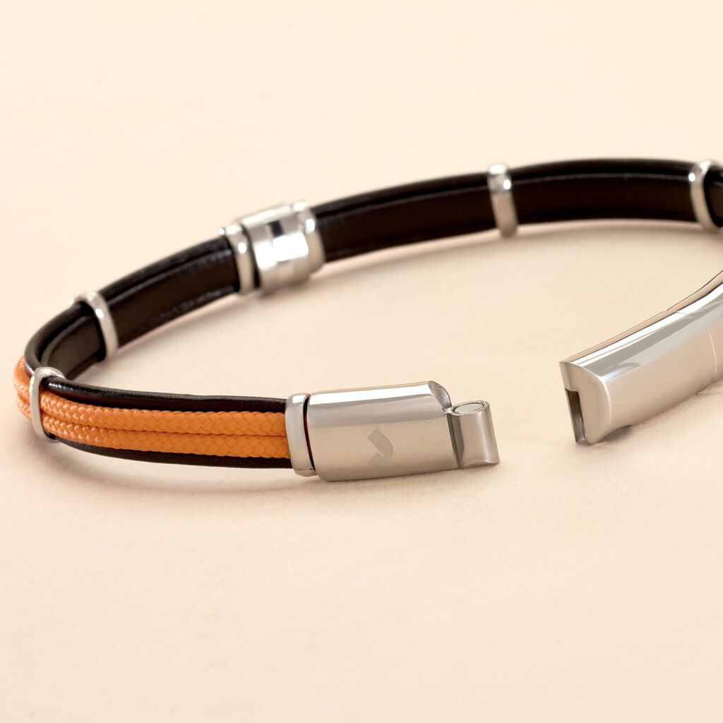 Bracelet Jourdan Cuir Noir - Bracelets Homme | Histoire d&rsquo;Or