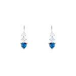 Boucles D'oreilles Lauressa Or Blanc Topaze Bleu Oxyde - Clous d'oreilles Femme | Histoire d&rsquo;Or