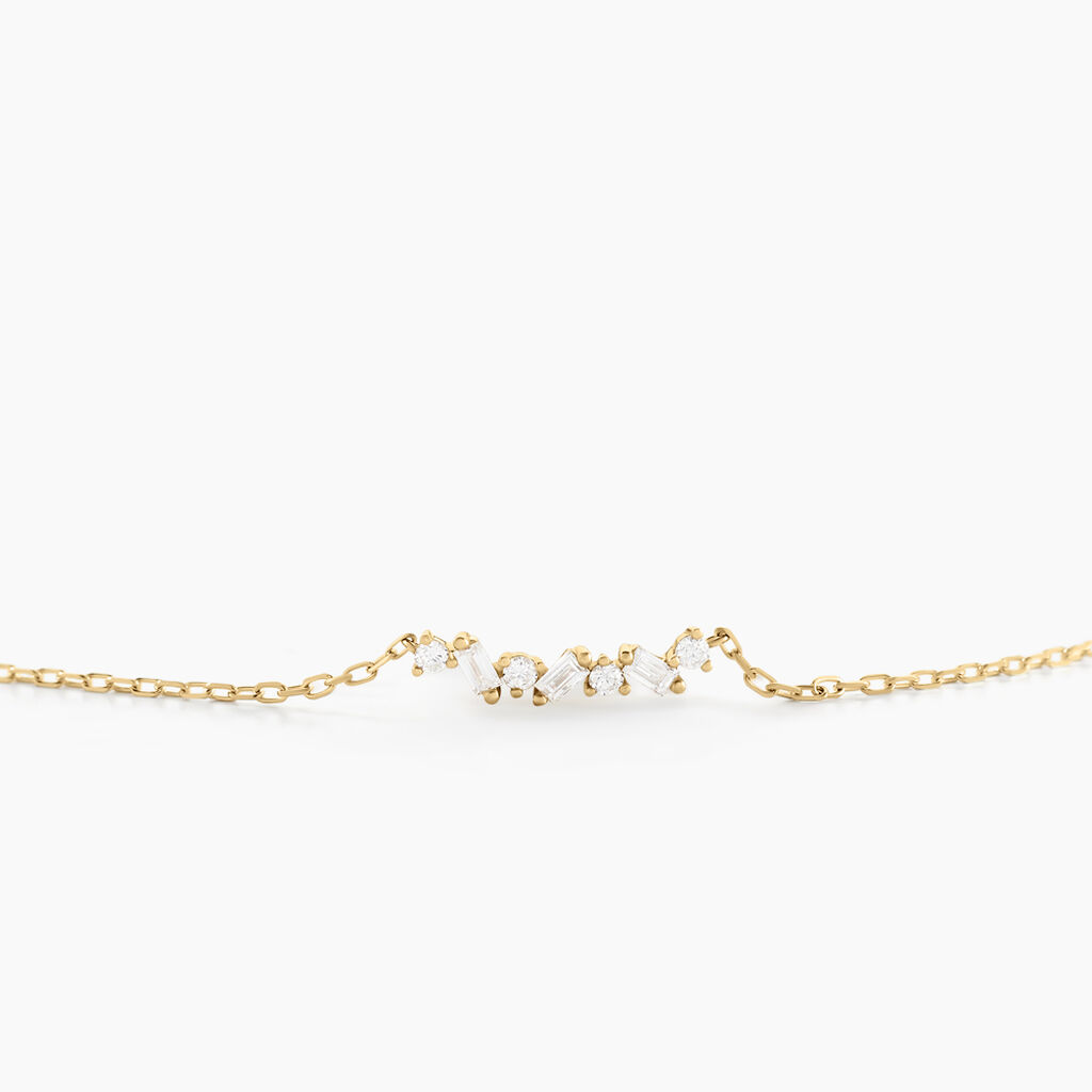 Collier Gemariah Or Jaune Diamant Synth&eacute;tique - Colliers Femme | Histoire d&rsquo;Or